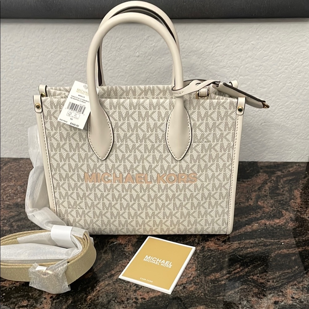 Michael Kors Cream and Gold Women's Bag